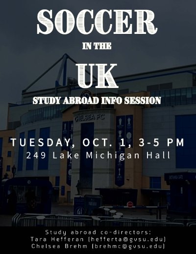 Soccer in the UK - study abroad info session